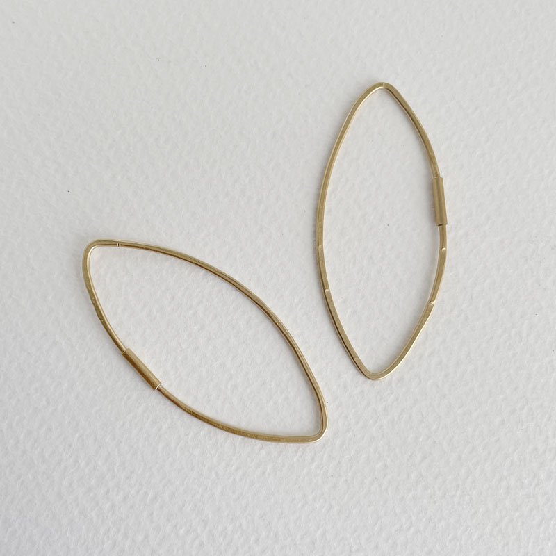 Marine-Thin-Hoop-Earrings-Gold Marine Thin Hoop Earrings Gold