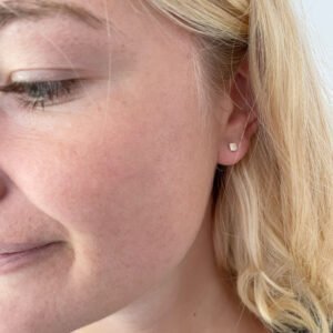 bretagne mini squared earrings silver