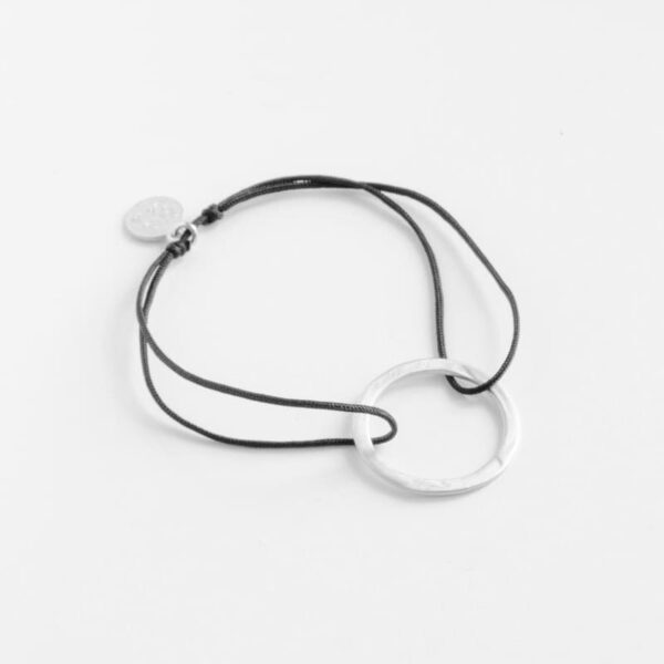 Hoop M Nylon Bracelet Silver