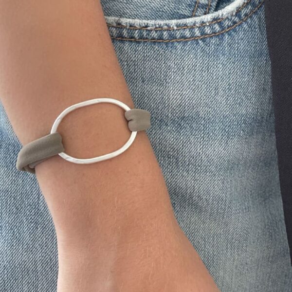 Justine Color Bracelet Silver Taupe