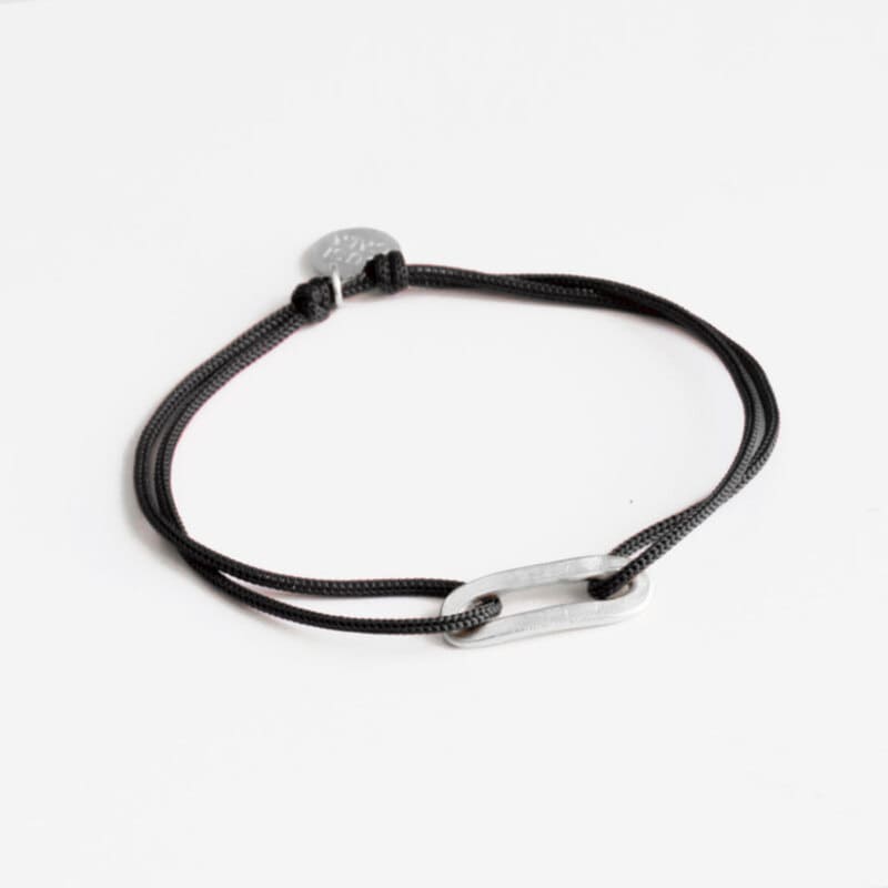 Rock and Soul S Nylon Bracelet Silver