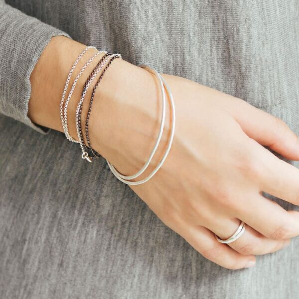 Twin XXL Necklace Silver Ruthenium