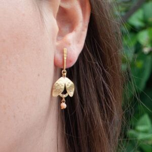 Vera Color Pendant Gold Earrings