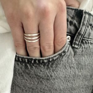 London Triple Ring Silver