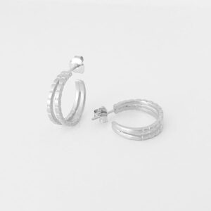 Camu double Hoop Earrings silver