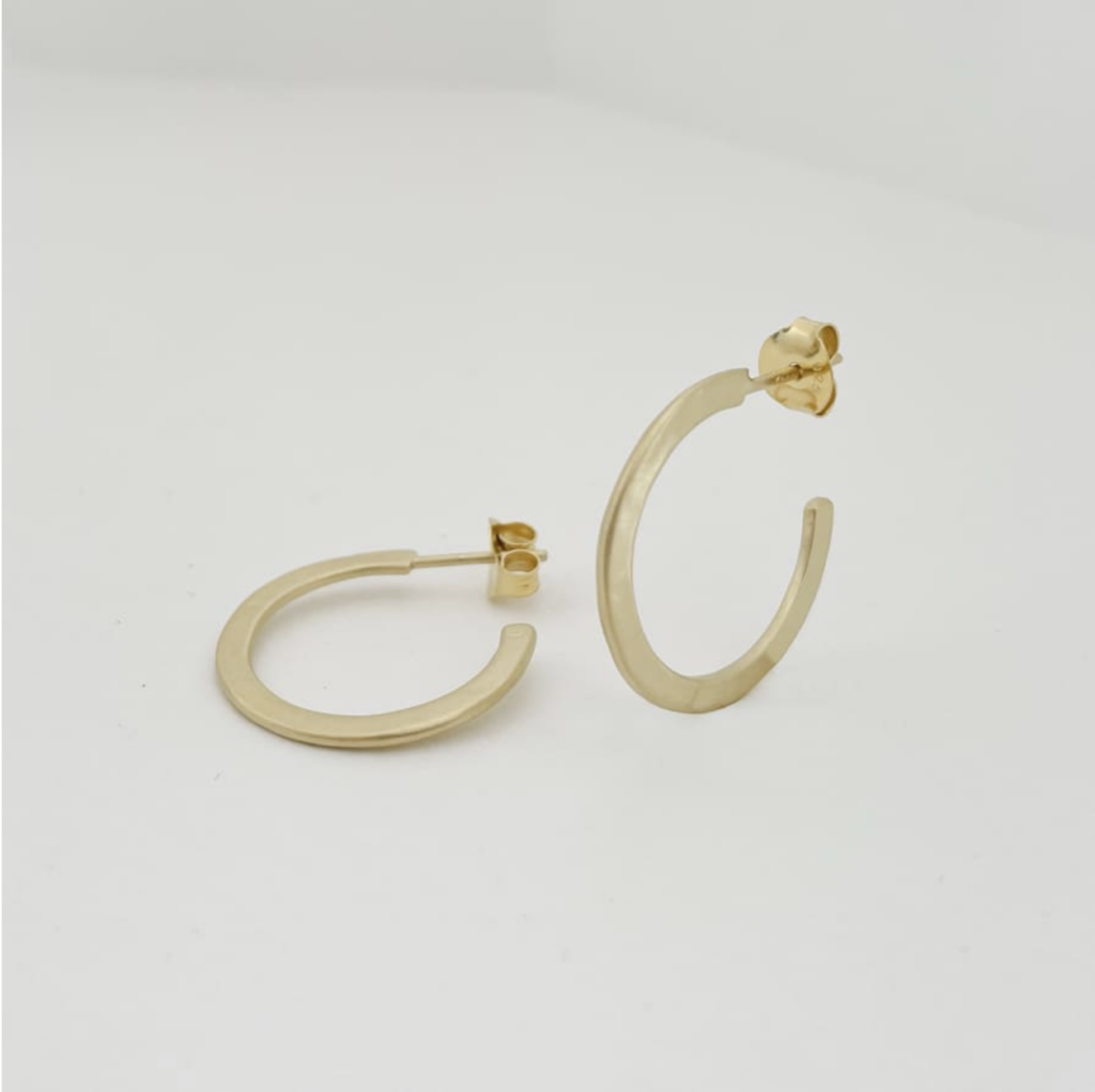 La Cala 'M' Hoop Earrings Gold Plated Silver