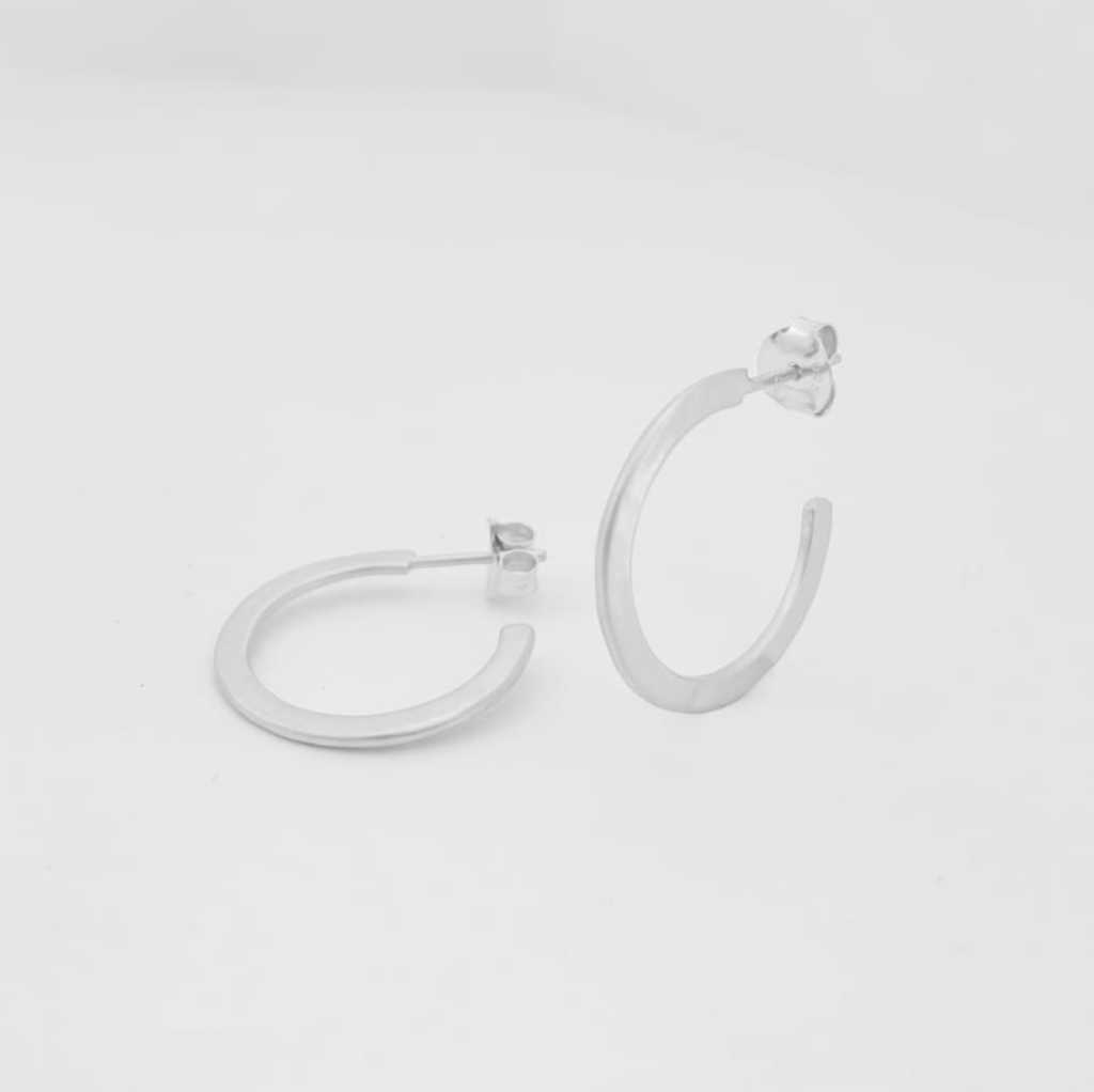 La Cala 'M' Hoop Earrings Silver