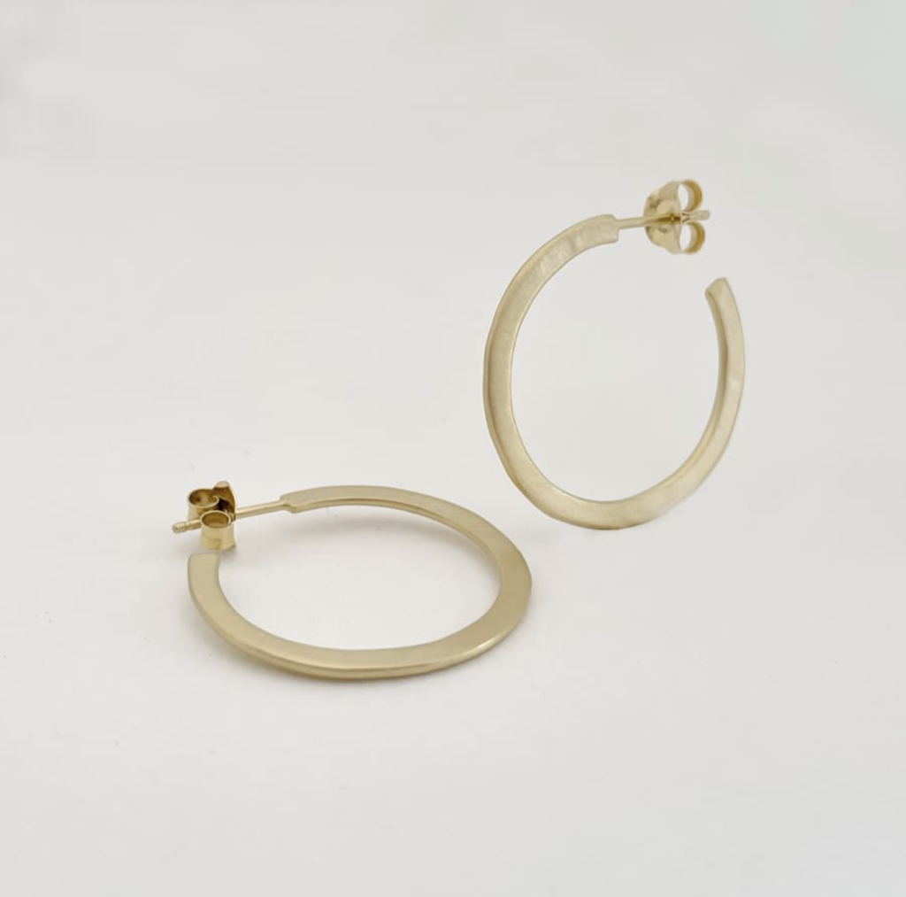 La Cala 'L' Hoop Earrings Gold Plated Silver