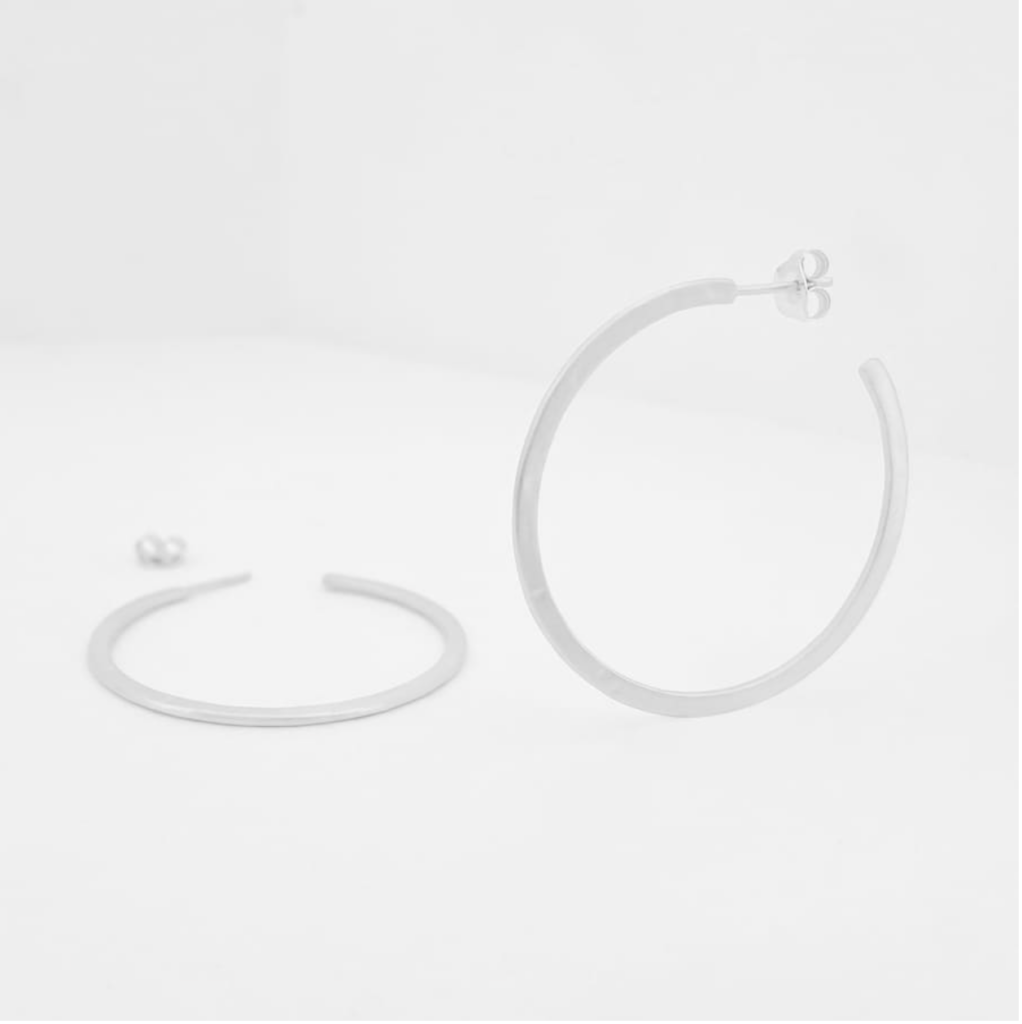 La Cala 'XL' Hoop Earrings Silver