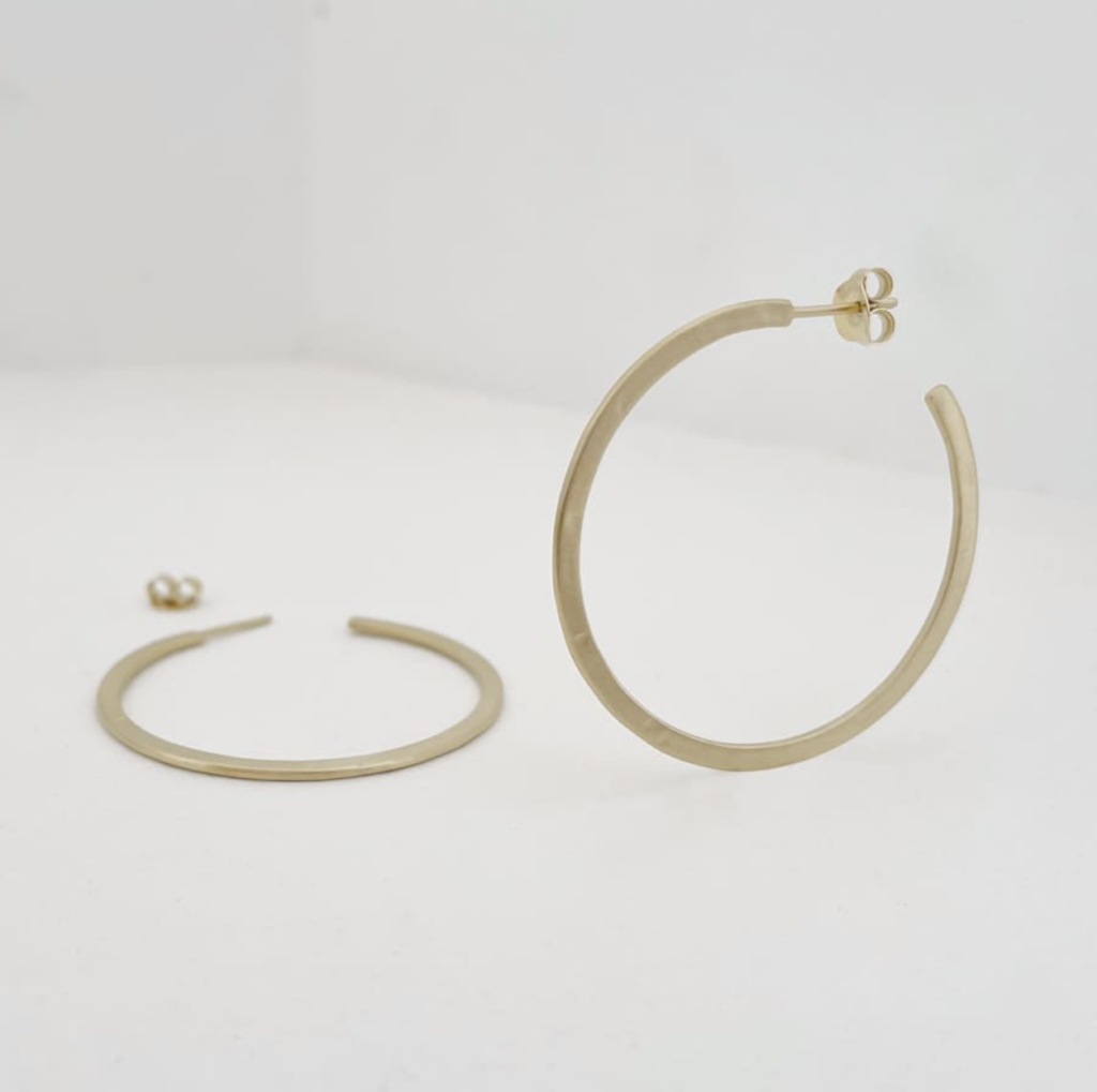 La Cala 'XL' Hoop Earrings Gold Plated Silver