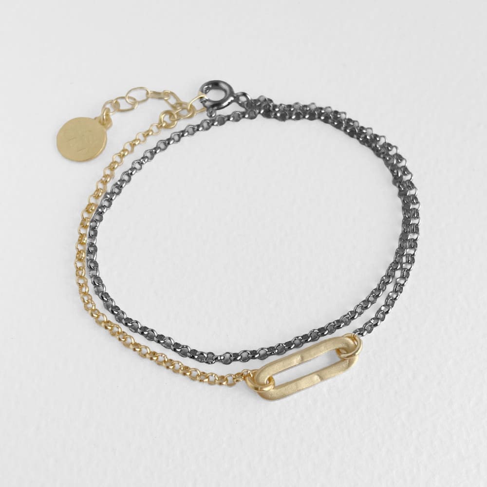Rock and Soul S double Bracelet Gold Ruthenium
