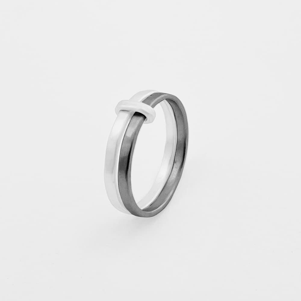 sophie 2mix ring silver ruthenium