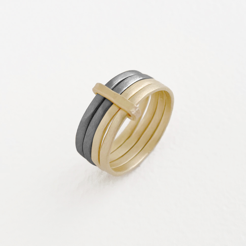 sophie 4mix ring gold ruthenium
