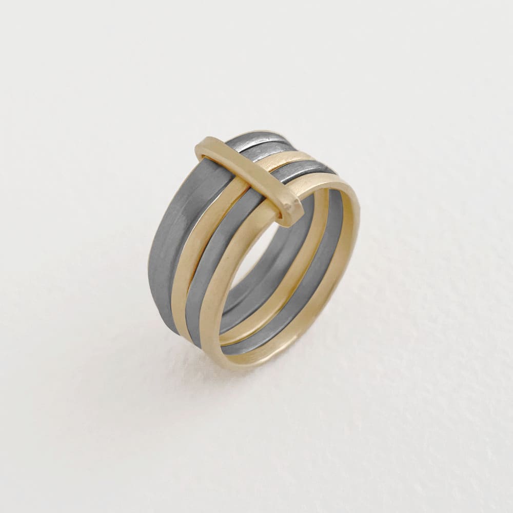 sophie 5mix ring gold ruthenium