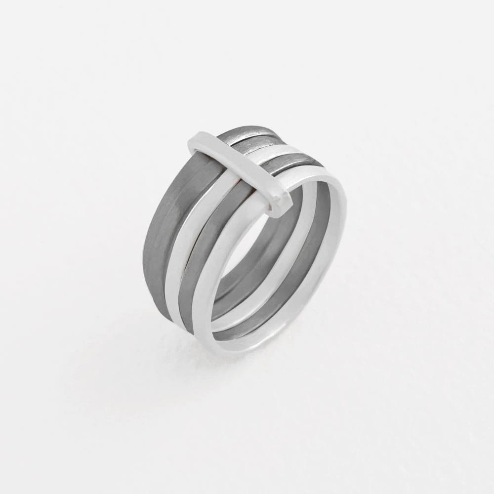 sophie 5mix ring silver ruthenium